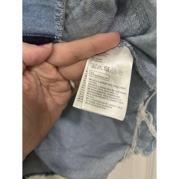 H&M Blue Denim Overall Dress Size 4 Mismatched Style Festival Minidress - Picture 6 of 7